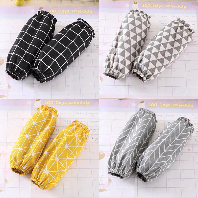 1 Pair Cotton Linen Office Antifouling Sleeve Home Cleaning Supplies Kitchen Cuff Sleeves Cooking Working Tools Long Sleeve