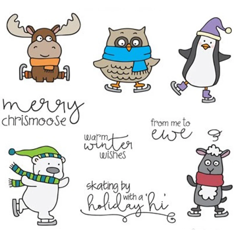 Moose Sheep Owl Transparent Clear Silicone Stamp Set for DIY Scrapbooking/Photo Album Cards Making Christmas Decor | Дом и сад