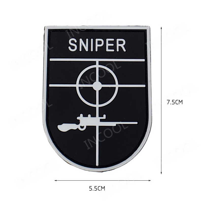Снайперский патч-прицел Crosshair военный боевой патч 3D ПВХ тактические бейджи боевые Резиновые Патчи для рюкзак для одежды сумки - Цвет: White