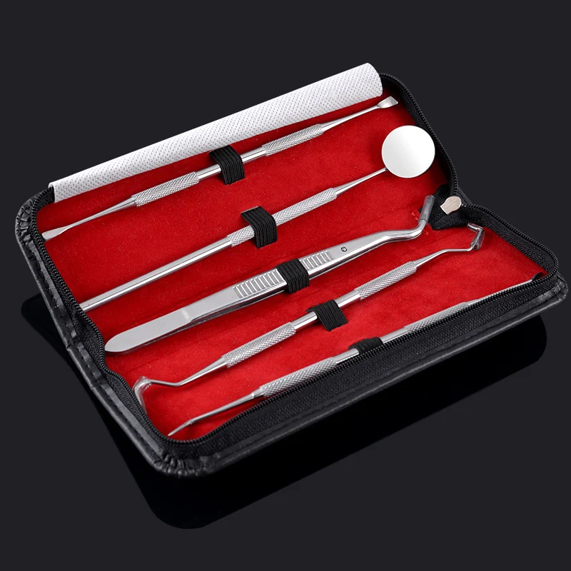 5pc Dental Tool Set Stainless Steel Tooth Scraper Wax Carving Dentist