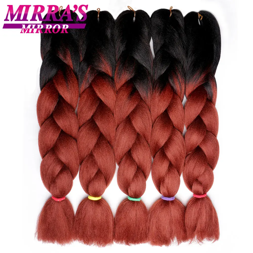 Mirra's Mirror 24 дюйма синтетические пряди для вплетения в волосы Джамбо косы Омбре плетение волос наращивание 100 г/упак. розовый красный синий желтый