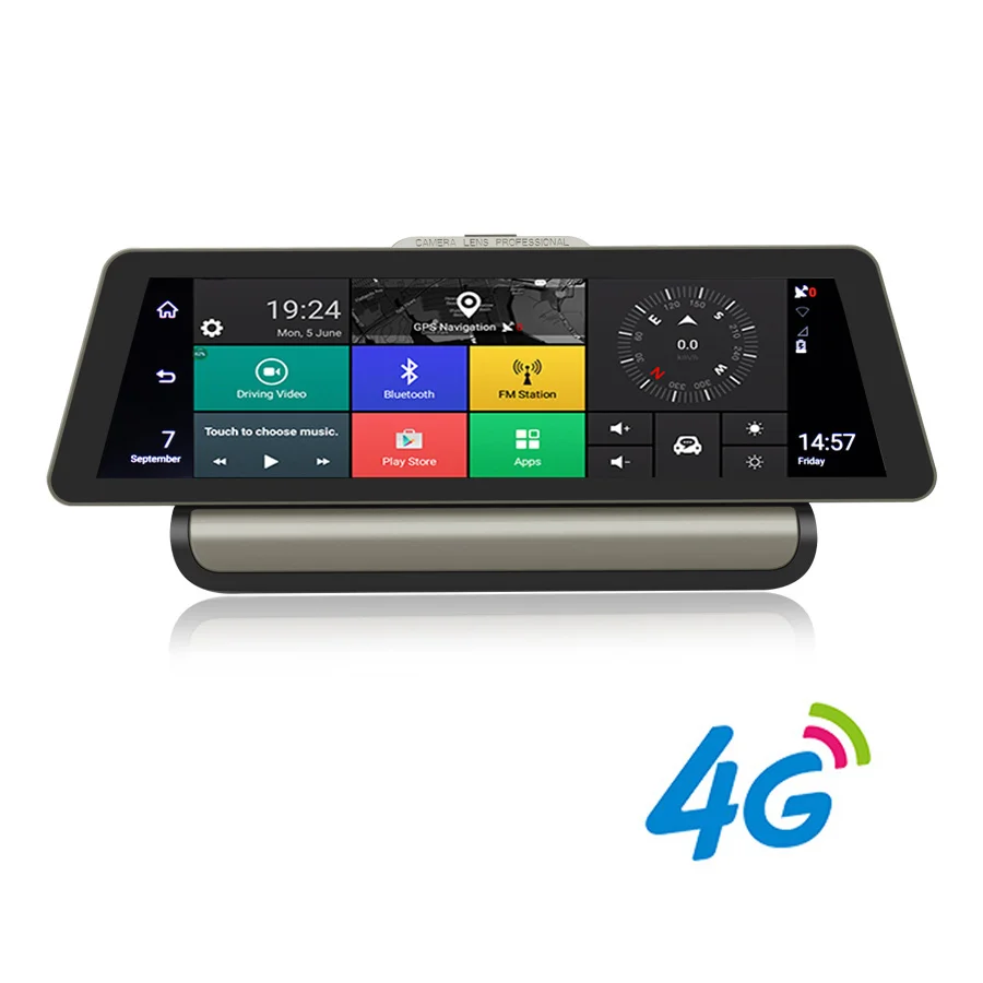 TOPSOURCE 10 дюймов 3G/4G Android Автомобильный видеорегистратор 1080P видео камера gps навигация ADAS Full HD видеокамера Bluetooth WiFi двойной объектив - Размер экрана, дюймов: 4G