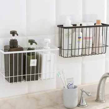 

Suction Cup Corner Shower Shelf Bathroom Kitchen Free Punch Wrought Iron Rack Household Shelf Storage Rack Holder Organizer