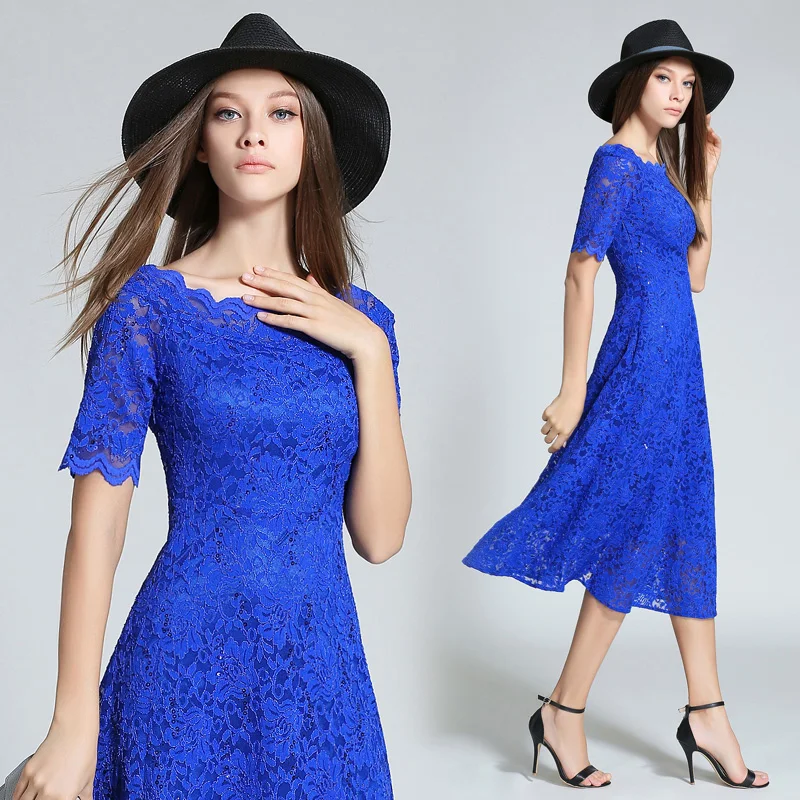 Blue Lace Dressin Dresses from Women's Clothing on