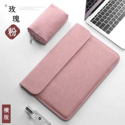 velvet pink s1 Новые матовые из искусственной кожи рукав сумка для ноутбука 15,6 14 для macbook Air 13 Чехол Pro retina, 11, 12, 15 лет для Xiaomi Mi Тетрадь 12,5 13,3 - Цвет: velvet pink s1