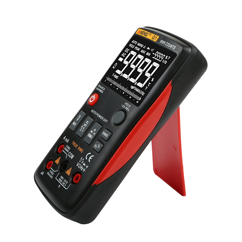 

New Hot 9999 Counts Multimeter ButtonWith Analog Bar Graph AC/DC Voltage Ammeter Current Ohm Auto/Manual Xian