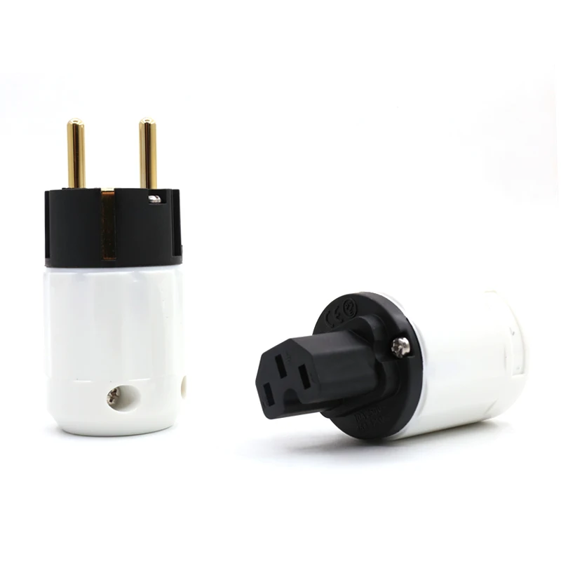 

Free shipping Monosaudio 24k Gold-Plated SCHUKO standed Power Plug EU version power plug