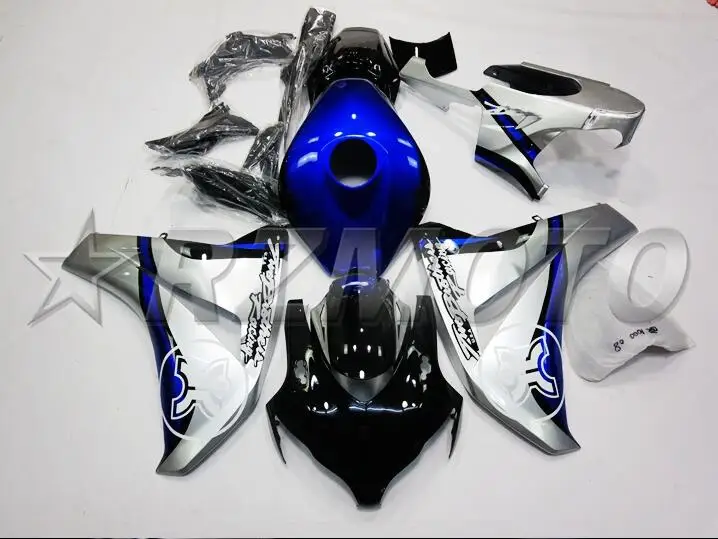 Литья под давлением) ABS Полный комплект обтекателя пригодный для Honda CBR1000RR 08-11 2008 2009 2010 2011 CBR1000 Обтекатели серебряный золотой