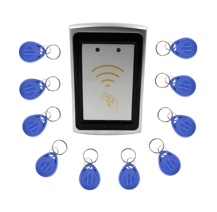 

10 Key Card Waterproof Metal Access Control System 125KHz EM RFID ID Card Reader 3000Users