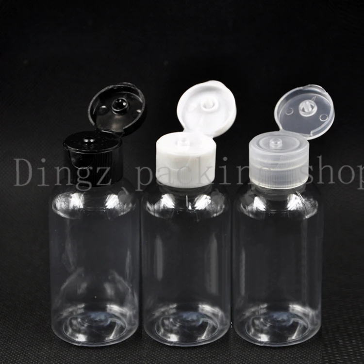 50ml empty transparent round cosmetic plastic bottles 50cc travel kits