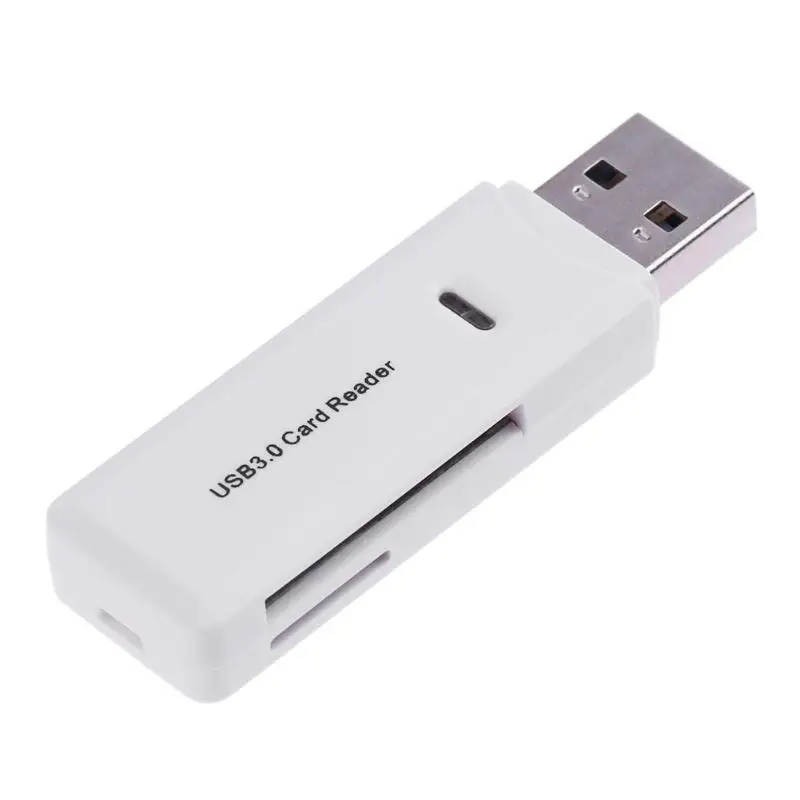 Мини USB 3,0 высокая скорость кардридер Поддержка Micro SD TF SD MMC XC карта со светодиодный ным индикатором считыватели карт памяти черный белый