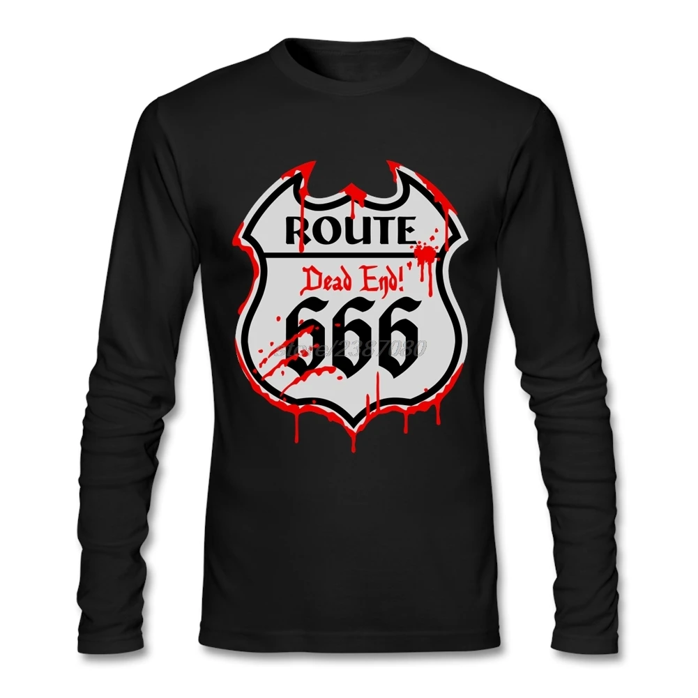 Рубашки Для мужчин s Молодежный круглый вырез горловины маршрут 666-кроваво тупик
