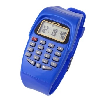 

Blue/Yellow/Pink Children Electronic Watch Sports Silicone Multifunction Electronic Calculator Watch