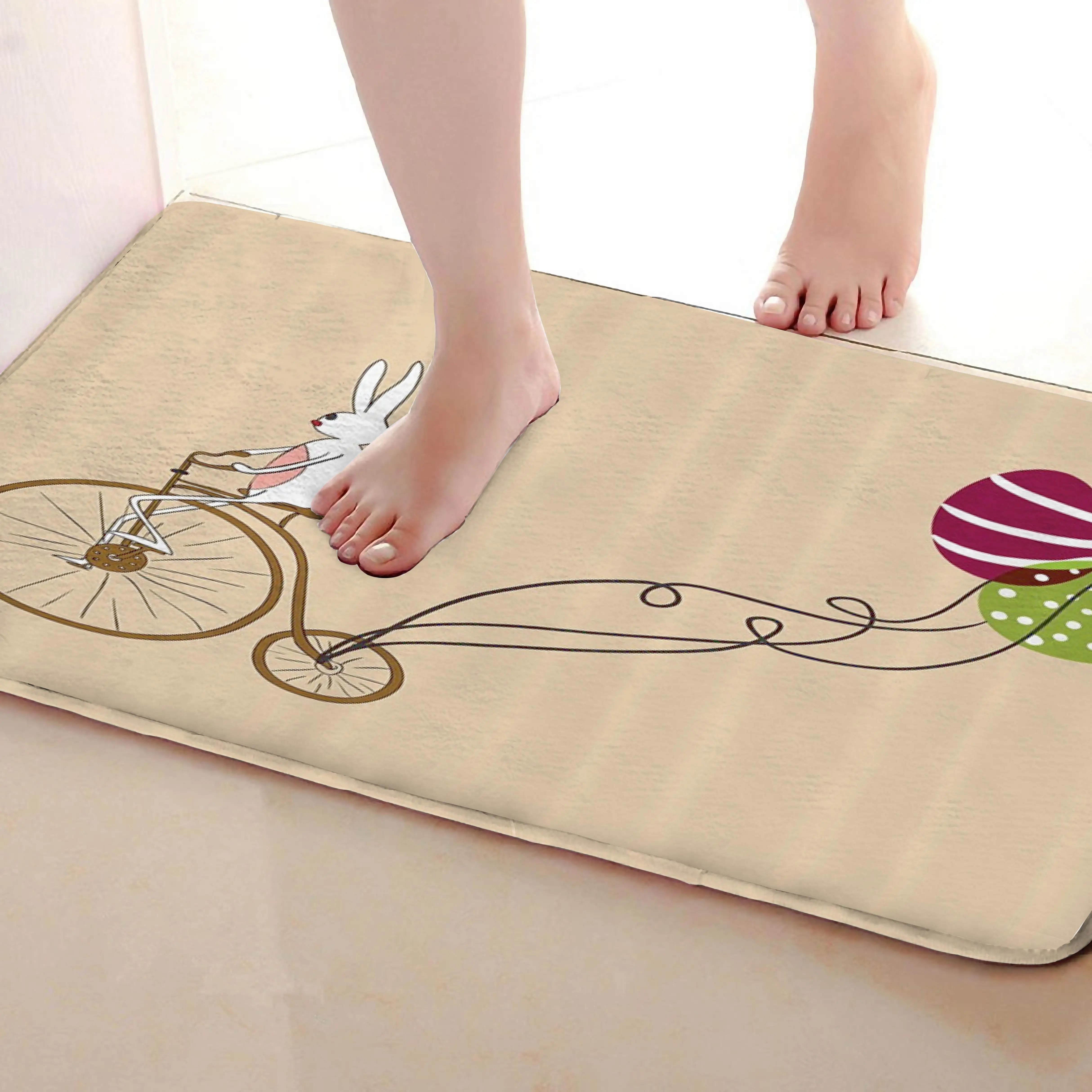 Коврик для ванной комнаты в стиле кролика, Забавный Противоскользящий коврик для ванной, аксессуары для душевой занавески, соответствующие вашей душевой занавеске