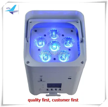 

4Lot New Dmx Wireless Led Par 6x12W Wifi APP Control Battery Led Uplight 6in1 RGBWA UV Stage Par Led Sound Active Dj Disco Light