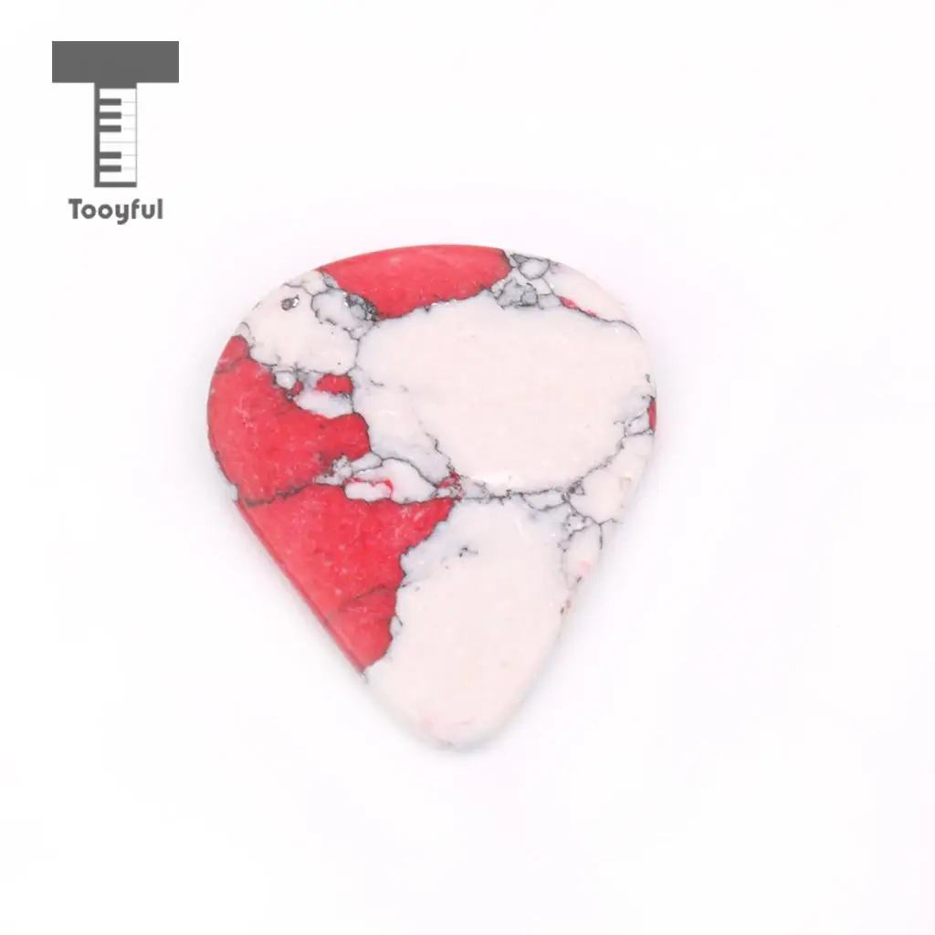 Tooyful Imitate Gemstone Pick Solid Stone Guitar Replacement Parts Red 