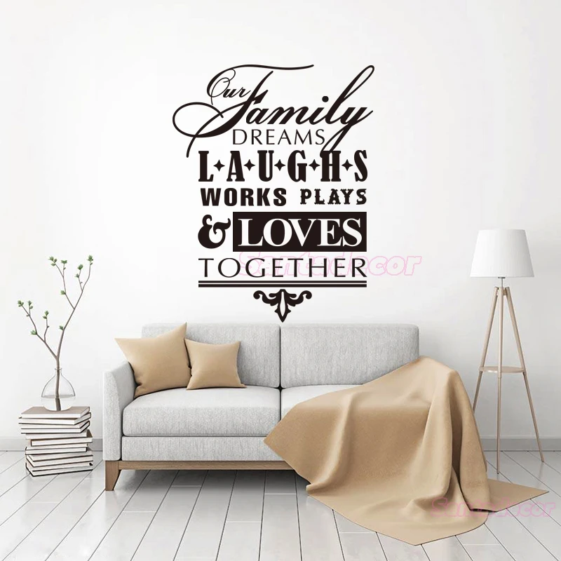 Stickers Quote Our family Vinyl Wall Art Decal Living Room Wall Decor
