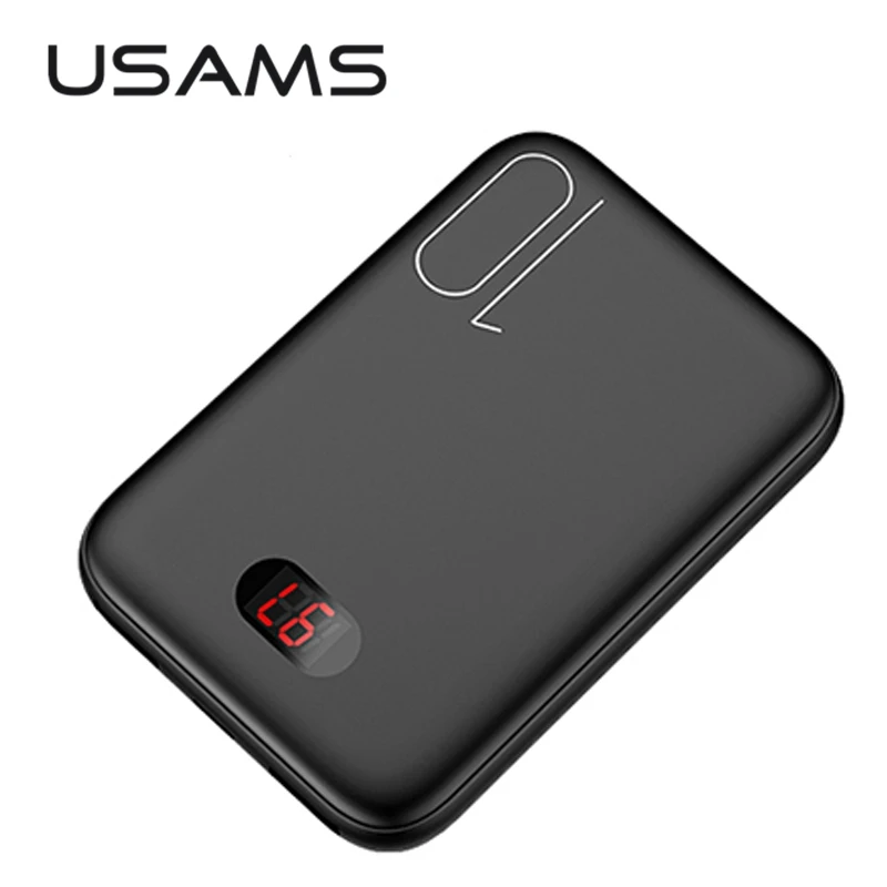 USAMS портативный мини 10000mah Внешний аккумулятор со светодиодной подсветкой