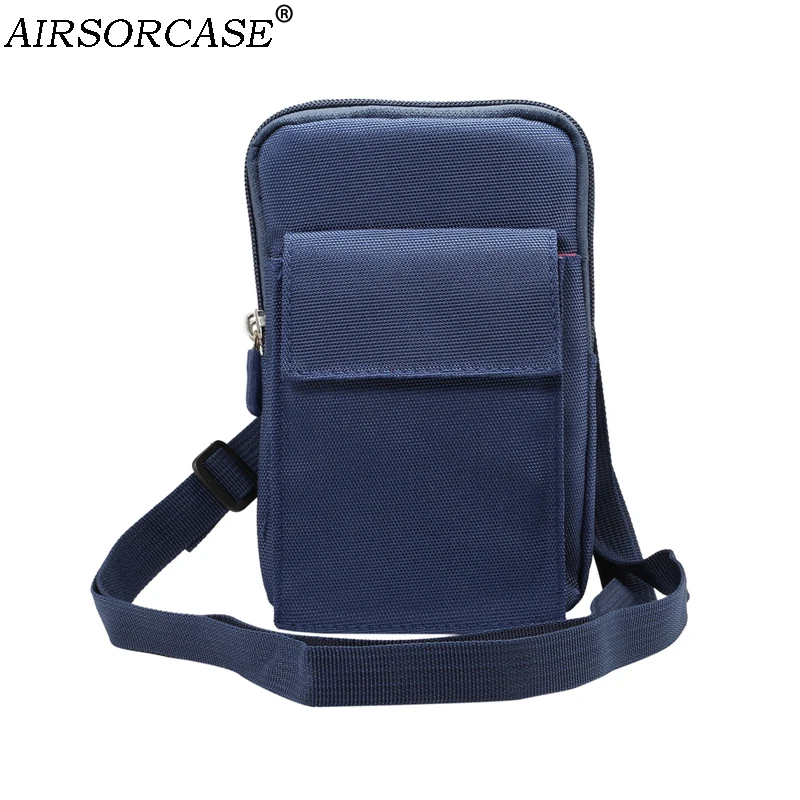 

6.4'' Double Zipper Phone Bag For iPhone XS XR X 6 6s 7 8 Plus Polyester Messenger Waist Bags Case Cover for Xiaomi Redmi Note 5