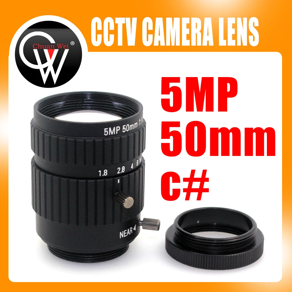 5MP 50mm 1 1 8 Fixed Focus CS C Mount for font b CCTV b font