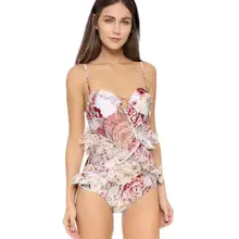 Высокая-конец цветок один кусок купальник пуш-ап купальники 2017 сексуальный плавание костюм для женщины дамы лето высокая Талия Монокини боди
