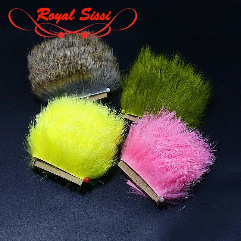 Jammas 2pcs Rabbit Fur Hare Zonker Strips For Fly Tying Material Streamer Fishing Flies Making 5mm Wide - (Color: Olive