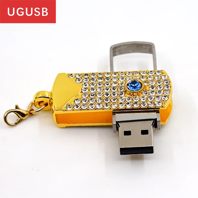 Модные золотые Кристалл карту флэш памяти с интерфейсом usb Флеш накопитель pendrive