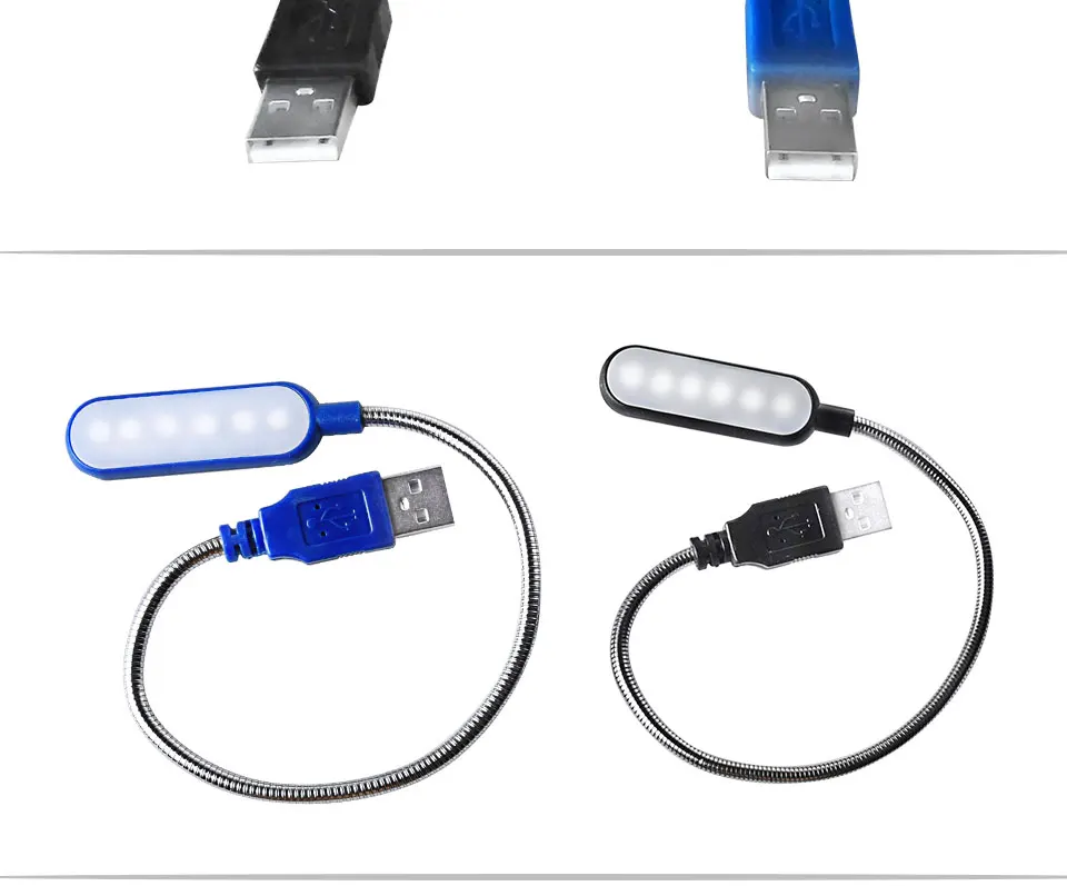 Мини 6 светодиодов USB книжный светильник s DC 5 В гибкий портативный USB внешний аккумулятор Настольный светильник для чтения настольная лампа с защитой глаз для ПК компьютера