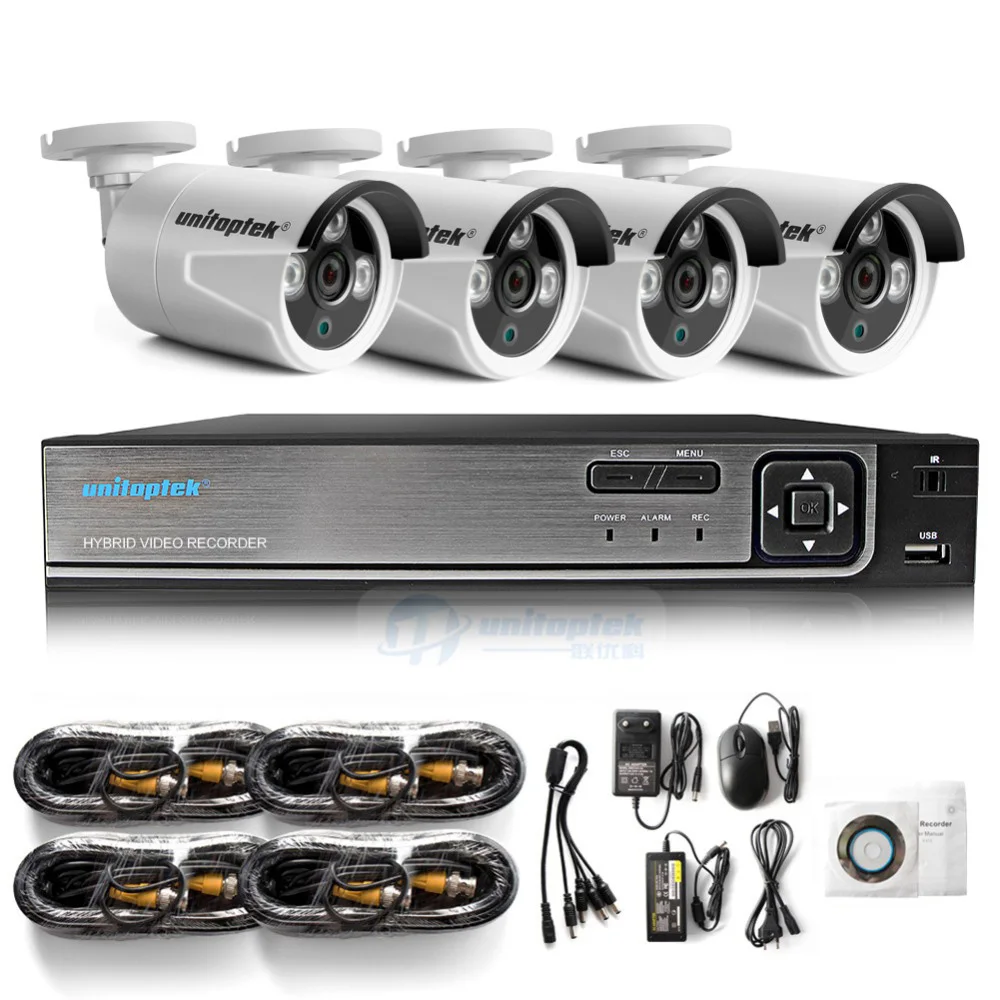 4CH 1080P AHD DVR система видеонаблюдения с 4 шт. 2000TVL 2MP камеры безопасности для