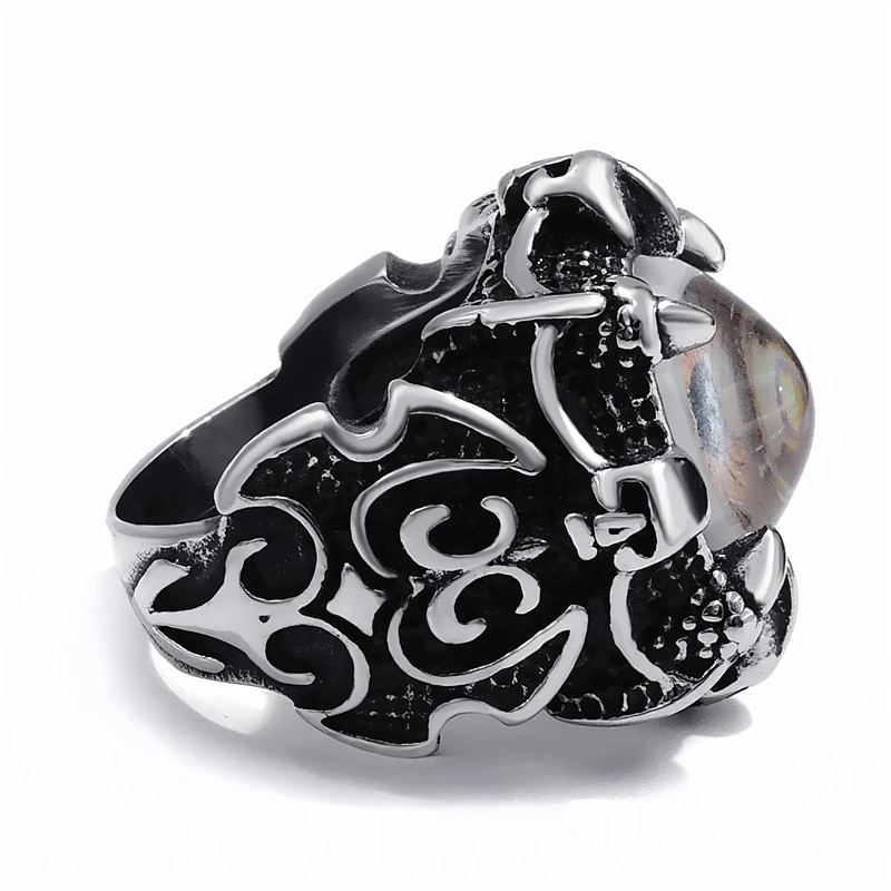 Мужское байкерское кольцо из нержавеющей стали со сглаза и черепом Размер 8