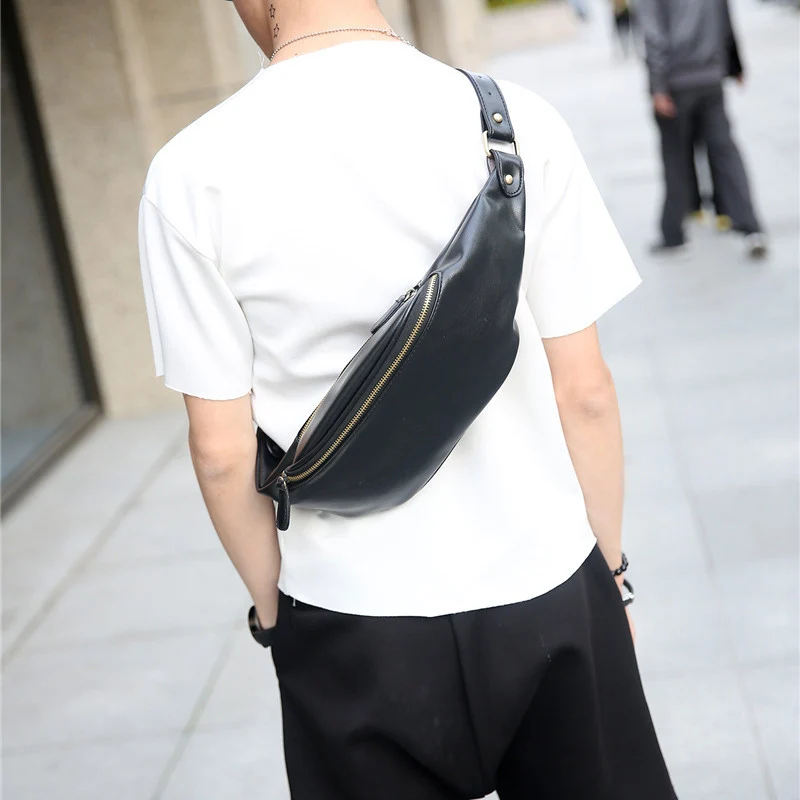 سعة كبيرة حزام أكياس الذكور Crossbody حزمة الرجال الأزياء بو الجلود الخصر حزم السفر Bumbag الهاتف عملة الكتف حزام حقيبة