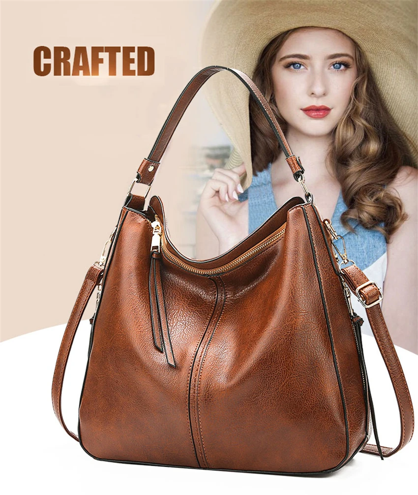 Сумки REALER, женская сумка через плечо, Женская Повседневная Большая сумка, высокое качество, искусственная кожа, женская сумка-хобо, сумка-мессенджер