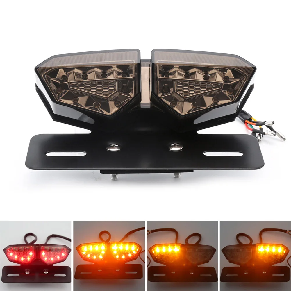 

2019 Universal LED Motorcycle Brake Tail Light License Plate Integrated Turn Signal Light CSL88