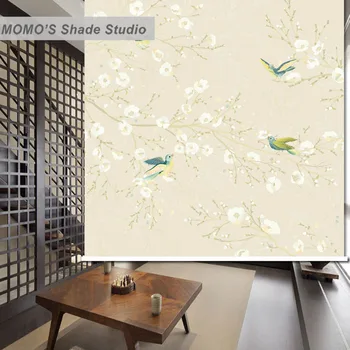 

MOMO Roller Blinds Shades Blackout Floral Window Curtains Roller Shades Blinds Thermal Insulated Fabric Custom Size, Alice 466
