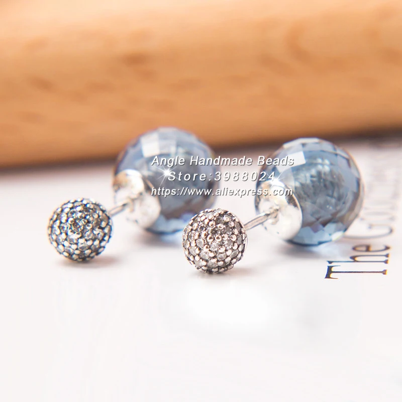

2017 Winter S925 Sterling Silver Shimmering Drops, Midnight Blue Crystals & Clear CZ Earrings For Women Fashion Jewelry Earrings