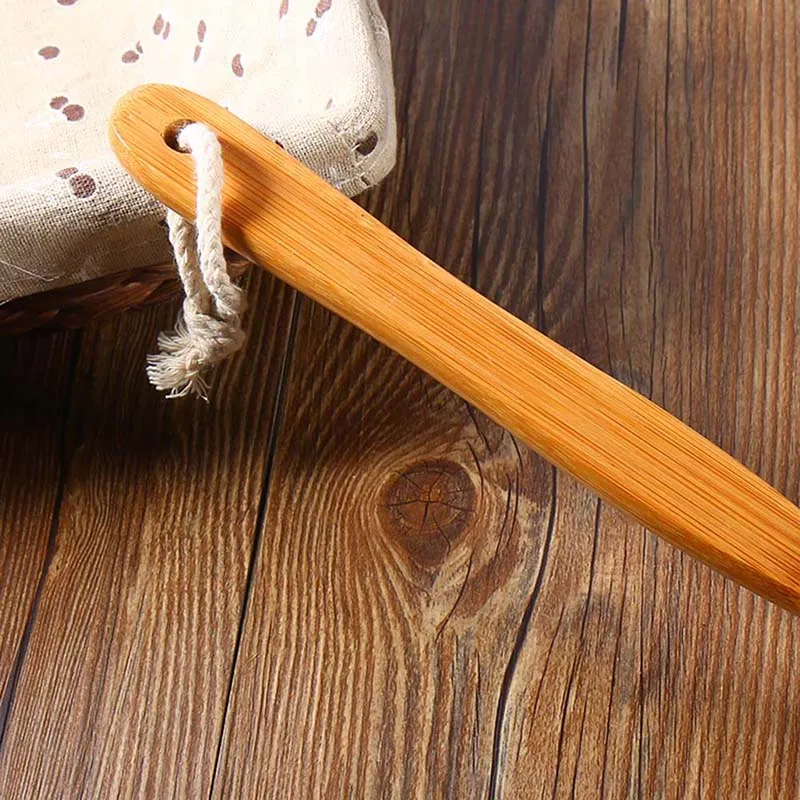 Natural Bristle Bath Brush Long Handle Wooden Bristles Soft Hair Rub Back Shower Brush Remove The Horny Massage Brush