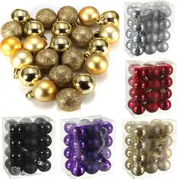

24 Pcs/Set 2018 New Arrivals Glitter Chic Christmas/Birthday/Wedding Baubles Ornament Ball Party Home Decor New Year 11 Colors