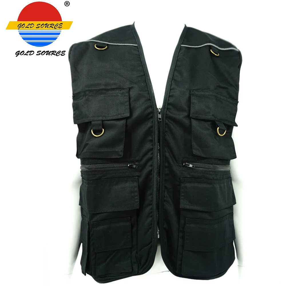 Factoray Direct Sales Cheap Mens Black Workwear Vest with Multi ...