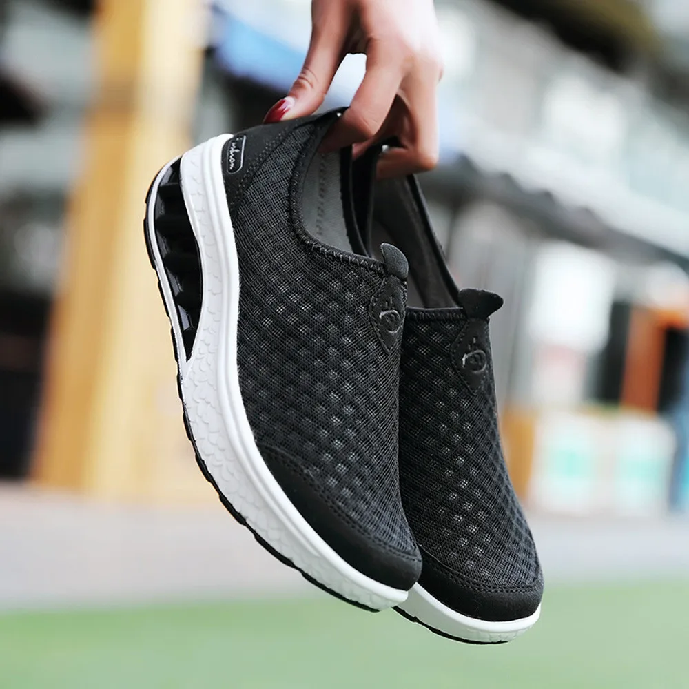 Men Casual Shoes Chunky Sneakers Height Platform Women Outdoor Mesh Casual Shoes Thick-Soled Air Cushion Shoes Sneakers#g2