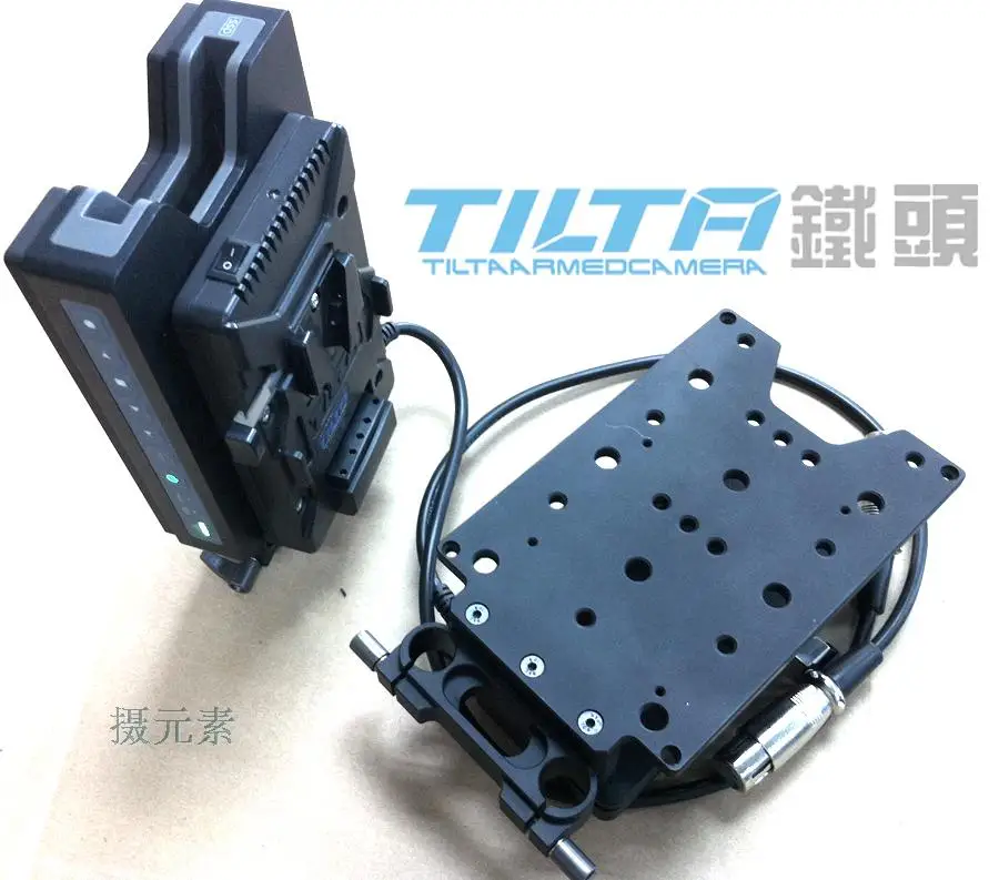 

TILTA TT-C12 BMD Hard Drive Bracket with V Mount Battery Plate Power Supply System for BMD HyperDeck Shuttle SSD Field Recorder