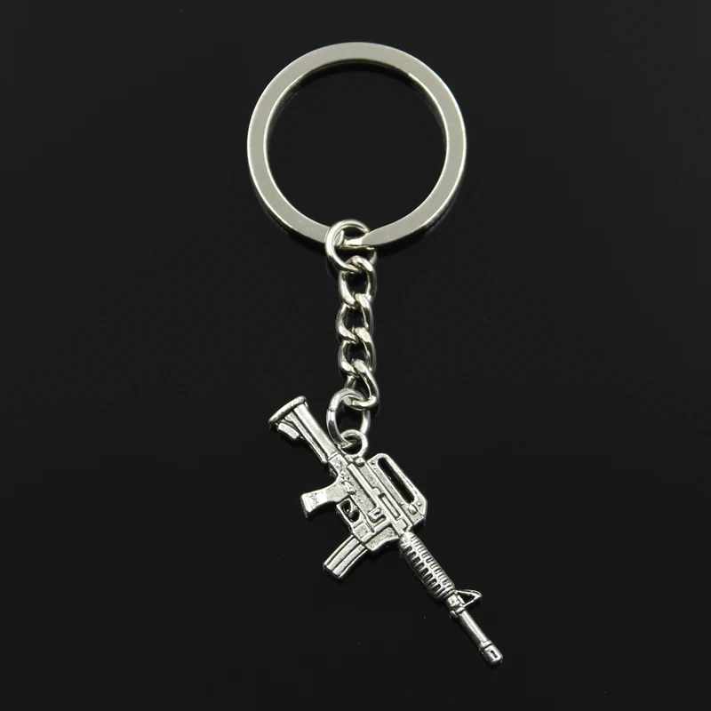 Fashion 30mm Key Ring Metal Key Chain Keychain Jewelry Antique Silver
