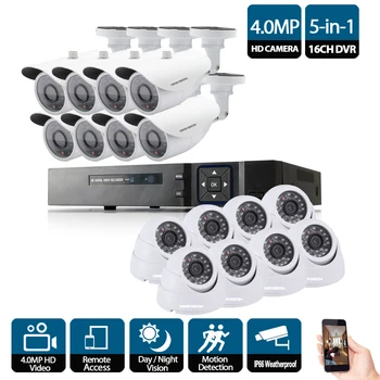 

16CH 4MP CCTV System 16Pcs HD 4MP low illumination IP66 in/outdoor Security Camera kit P2P Video Surveillance System 4K output
