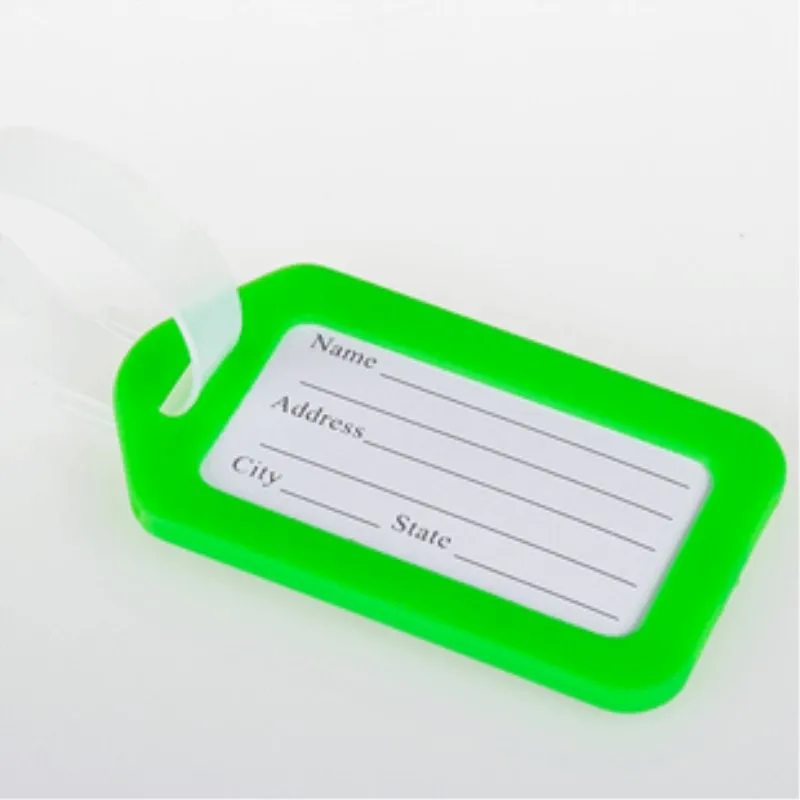 1 шт. пластиковая багажная бирка держатель этикетки ремень Имя Адрес ID чемодан сумка багаж путешествия багаж этикетки карты - Цвет: Green