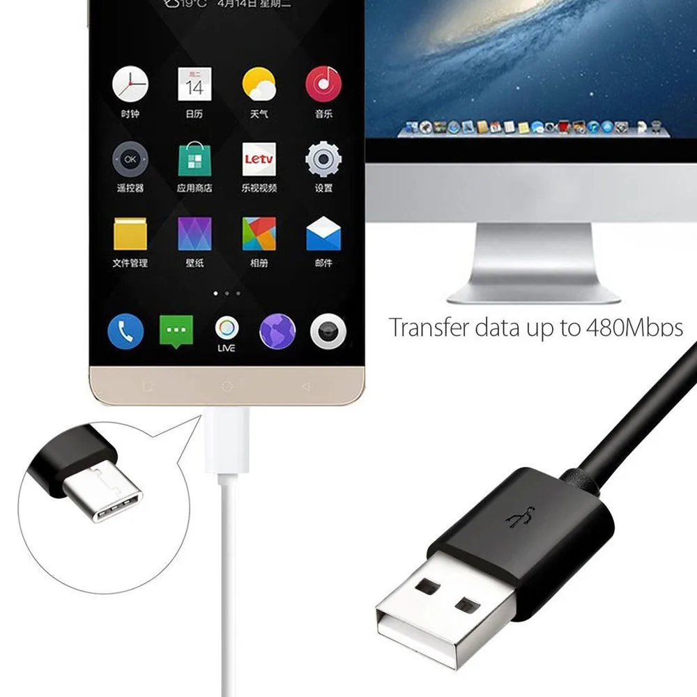 

USB-C Type-C 3.1 connector data sync charger for charging cable for Samsung Galaxy Note 8 for Cell Phone#3$