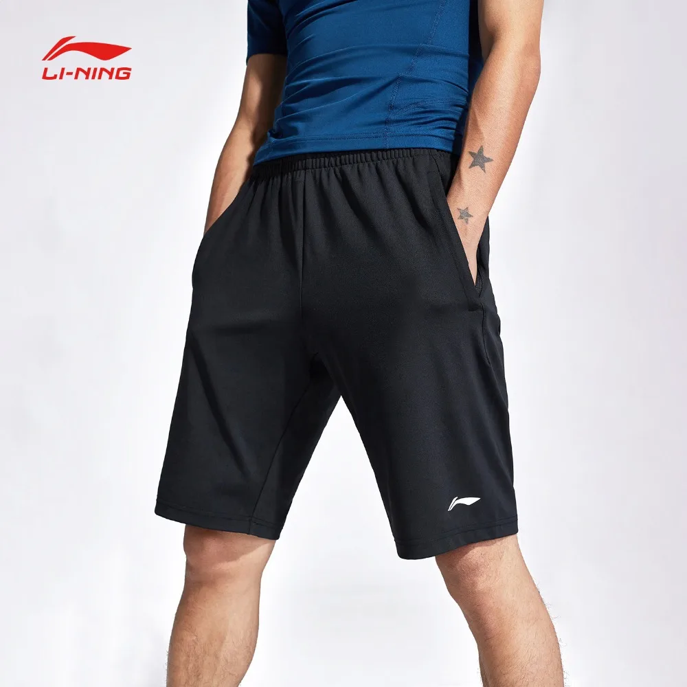 Li Ning Men Training Shorts Breathable Regular Fit 73 Polyester 27