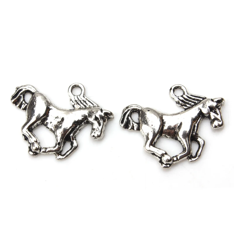

10pc/lot Horse Charm Jewelry Antique Silver Jewelry DIY Necklace Pendant Jewelry Accessories Handmade 21mm x 16mm Pendant