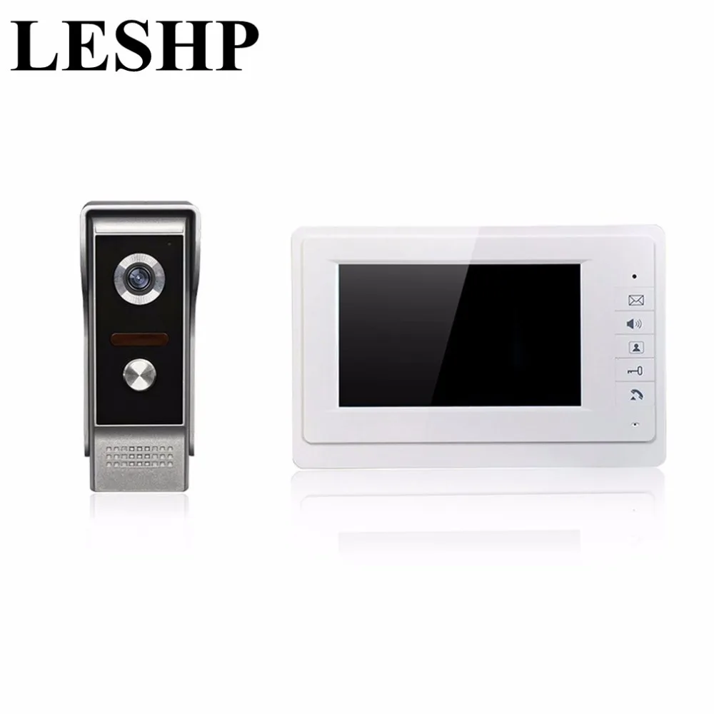 

LESHP 7'' TFT LCD Wired Video Door Phone System Visual Intercom Doorbell 800x480 Indoor Monitor 700TVL Outdoor Infrared Camera