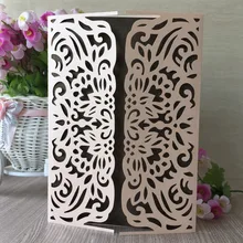 12 шт/лот полые лазерная резка, для свадьбы Пригласительные открытки персонализированные пользовательские Вечерние поздравительные открытки