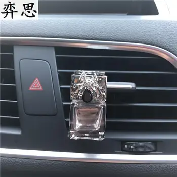 

Beautiful metal spider glass bottle, car air decoration perfume clip Air Freshener Cross Automobile molding perfume No perfume
