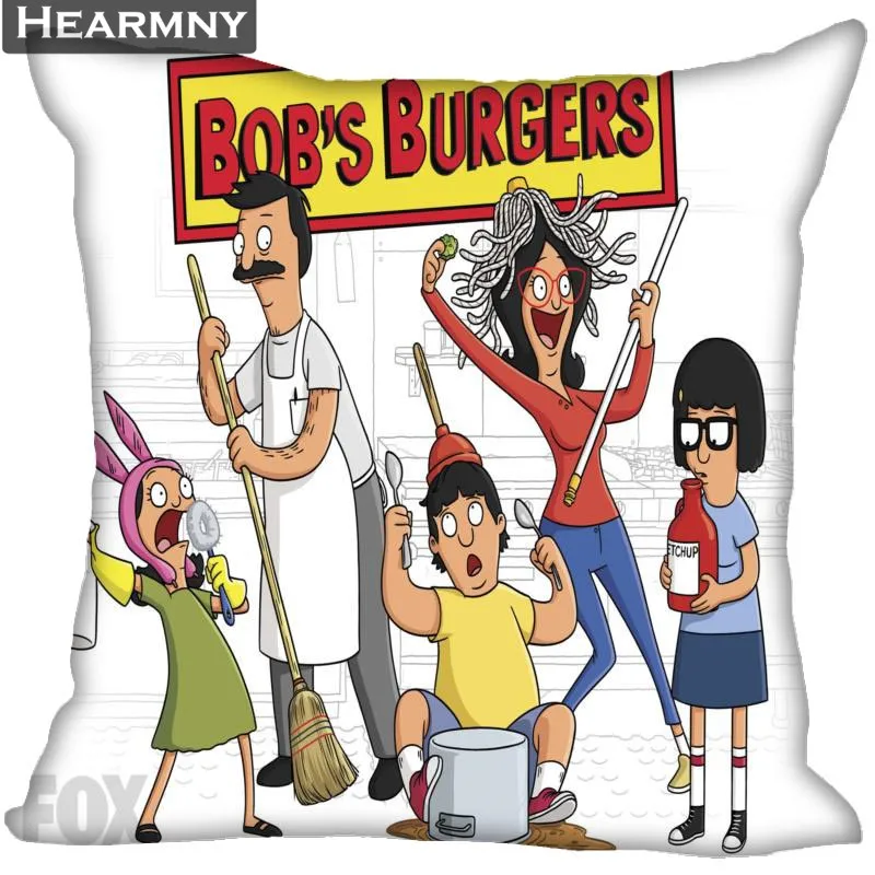 Новое поступление Bobs Burgers наволочка для спальни для дома или офиса, декоративные наволочки квадратная Подушка на молнии чехлы атласные мягкие не выцветают - Цвет: 3